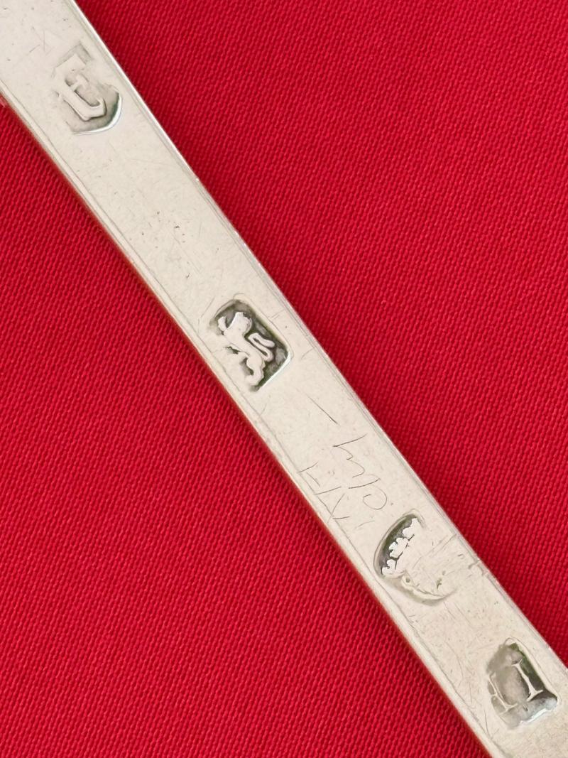 Rare King Charles II 1683 Era English Sterling Silver Lace Back Trifid Tablespoon.