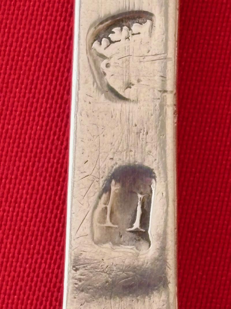 Rare King Charles II 1683 Era English Sterling Silver Lace Back Trifid Tablespoon.