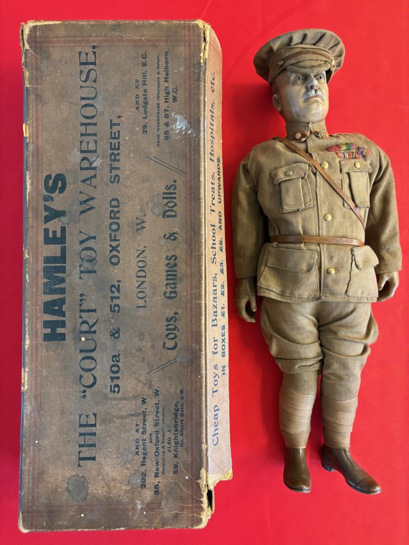 RARE HAMLEYS LORD KITCHENER PROPAGANDA TOY DOLL & BOX 1914-18.
