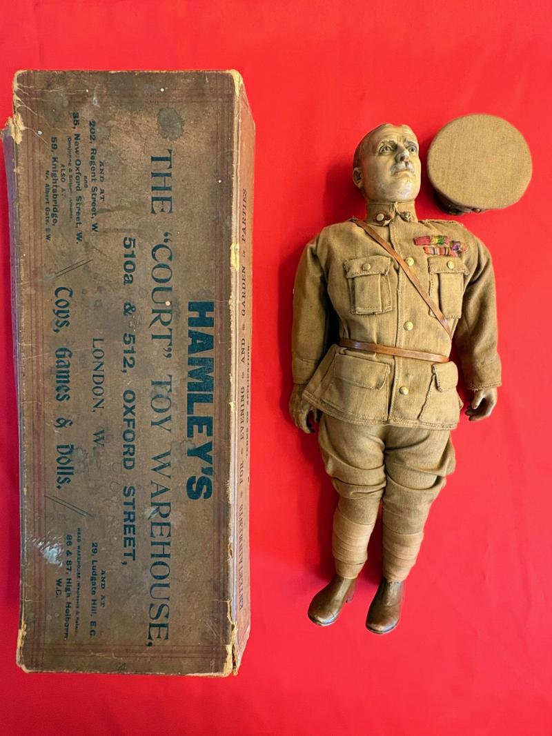 RARE HAMLEYS LORD KITCHENER PROPAGANDA TOY DOLL & BOX 1914-18.