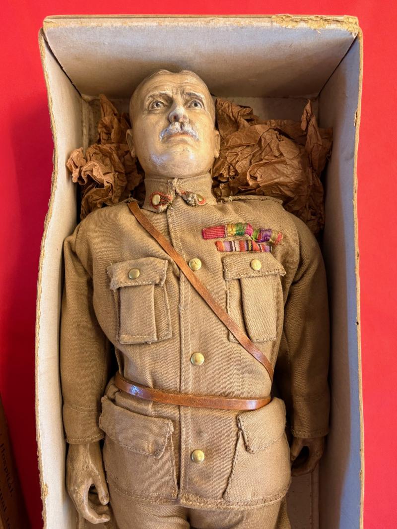 RARE HAMLEYS LORD KITCHENER PROPAGANDA TOY DOLL & BOX 1914-18.
