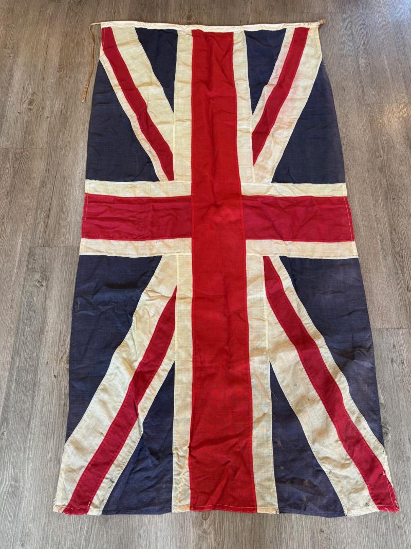 WWII BRITISH WARTIME EARLY 1940s PANEL STITCHED UNION JACK FLAG